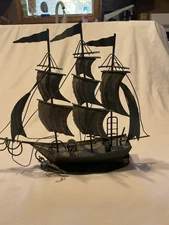 Metal Sailboat Pirate Ship Decor