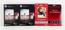 HP Canon 4" x 6" Glossy Photo Paper Premium Plus and Pro Platinum Set of 4