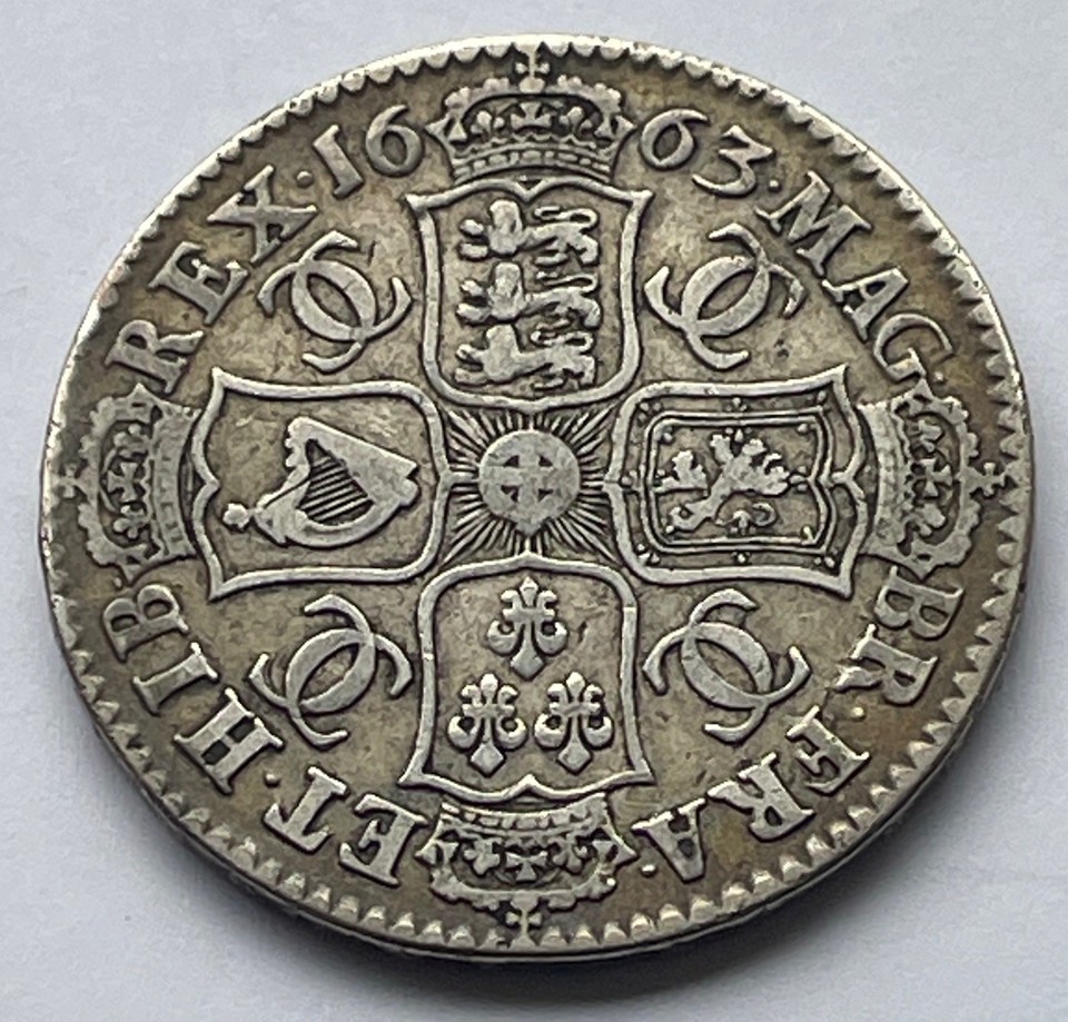 1663 Charles II Silver Half Crown Coin | eBay UK