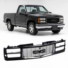 Black Grille w/Chrome Trim For 1994-2002 GMC C/K Pickup Sierra Suburban Yukon