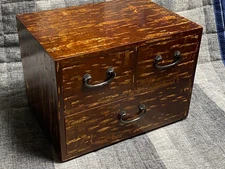 Japanese SHOWA retro Vintage Small chest Mini-TANSU Sewing box W27.7cm SAKURA JP