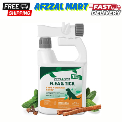 Vet's Best Flea and Tick Yard & Kennel, Spray Flea Treatment for Dogs 32 Fl Oz.