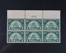 USA Scott # 614 Plate Block of 6 F-VF OG NH 20th Century Stamps $55