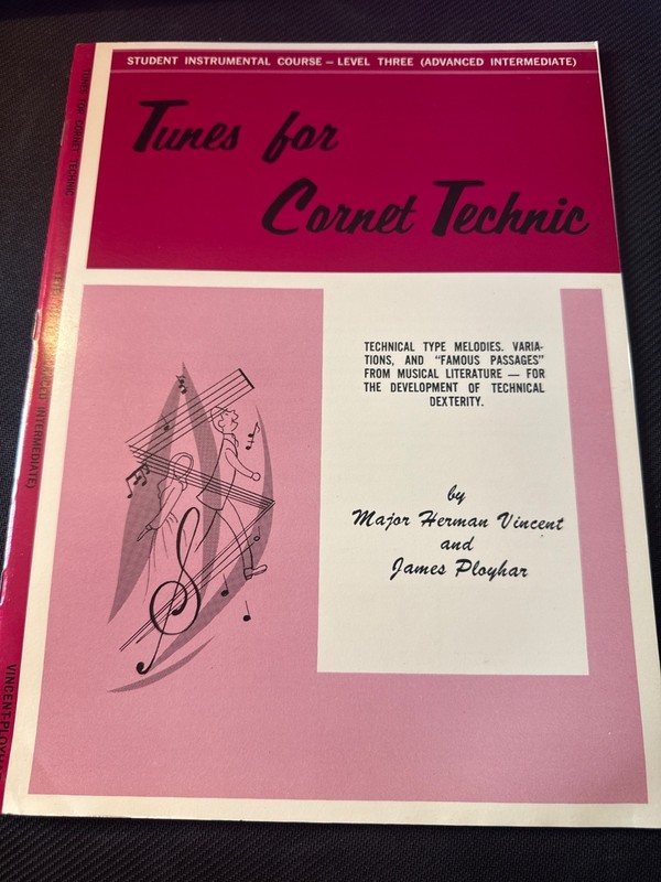 Tunes for Cornet Technic Lvl 3 Advanced by Major Herman Vincent Music Book