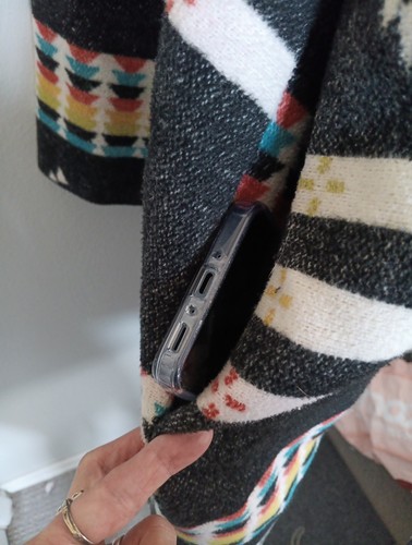 Vtg Lane Bryant Blanket Coat 2x Baha Wrap Colorful Southwest Aztec Long Oversize - Picture 19 of 20