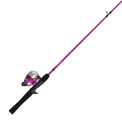 Spincast Fishing Rod Reel Combo 6ft 2pc Easy Cast Beginner Purple