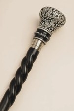 Victorian Brass Handle Wooden Walking Cane Gentleman Dress Cane Gift Decor