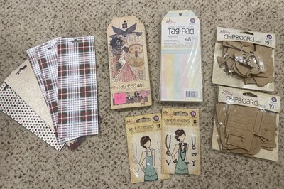 Julie Nutting Prima Dolls Say In Crystals Chipboard Pieces Tag Pad Lot Bundle