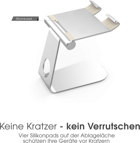 TERRATEC iTab M Schwarz, Smartphone & Tablet Multiwinkel-Ständer aus Aluminium, - Photo 2/6