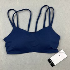 Nike Sports Bra Womens Medium Navy Solid Zenvy Padded Workout Strappy Trainig M