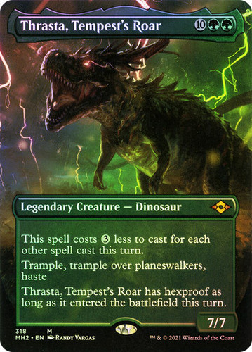 MTG THRASTA, TEMPEST'S ROAR FOIL BORDERLESS Modern Horizons 2 NM