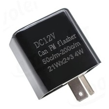 12V 2Pin Flasher Relay Speed Adjustable Indicators LED Light Flasher Black-1pcs