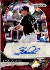 Zack Collins 2020 Panini Prizm Burgundy Cracked Ice Auto #RA-ZC 11/25