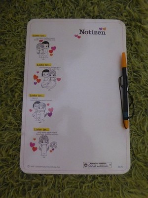Schwan Stabilo ''Schreib und wisch'' Notiztafel Liebe ist....Rarität-Sammlerstück
