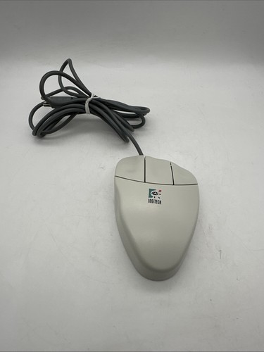 Vintage Logitech Mouseman 3 Button Serial-MousePort M-CQ38 Mechanical Ball Mouse