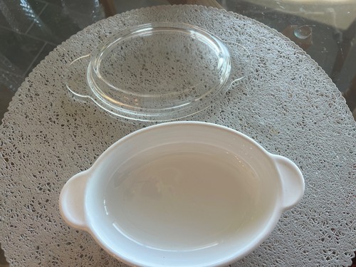Cazuela ovalada Corning Ware AuGratin de 11 onzas con tapa Pyrex - Imagen 2 de 5
