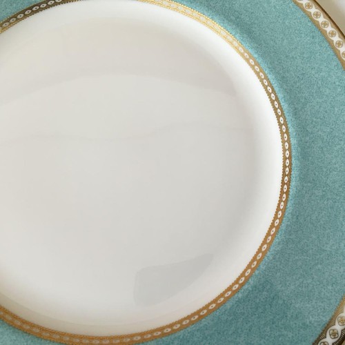 Wedgwood Ulander Powder Turquoise Large Plate 27cm Black Pot Seal Used Japan - Picture 2 of 6