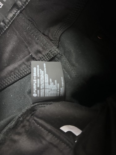 Pantalones de mezclilla recubiertos negros 34x31 marca púrpura para hombre calce ajustado tiro bajo elástico P001 - Imagen 7 de 10