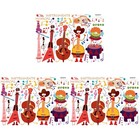  3 stücke cartoon musik instrumente wandaufkleber für kinderzimmer wohnzimmer