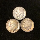 90% Silver Roosevelt Dime Lot - (3) Roosevelt Dimes = 1962, 1963 D, & 1964