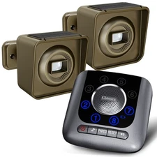 Solar Driveway Alarm Wireless Outside Gate Alarm System 3000ft Long Range Wea...