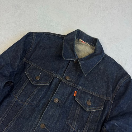 VINTAGE 70's LEVI'S TYPE 3 ORANGE TAB DENIM TRUCKER JACKET EURO TAG SIZE 40 ~S/M - Picture 6 of 18