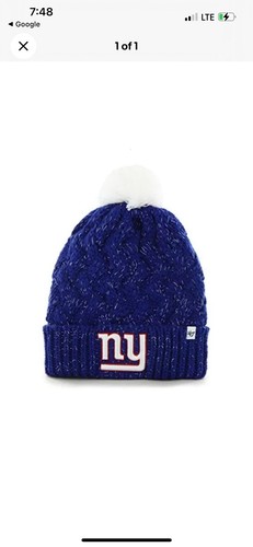 New York Giants 47 Brand Womens NFL Fiona Cuff Knit Beanie - Picture 15 of 17