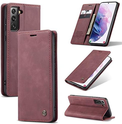 Wallet Case for Samsung Galaxy S21, Premium PU Leather Case Vintage Matte Wallet - Picture 1 of 7