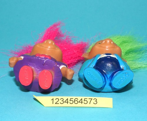 TROLLS GOOD LUCK BABY TROLL PVC FIGURES COUPLE 1992 SOMA - Picture 4 of 4