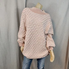 Knox Rose Pink Mock Neck Long Sleeve Knit Pullover Sweater 4X 4XLARGE NEW