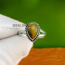 Tiger's eye Gemstone 925 sterling silver handmade Gift Ring US size 5 to 13