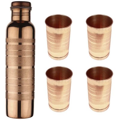 Copper Water Bottle Silver Touch Joint Free With Tumbler Glass Health Benefits