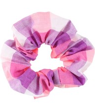 American Eagle Womens Bright Checks Hair Scrunchie, Pink