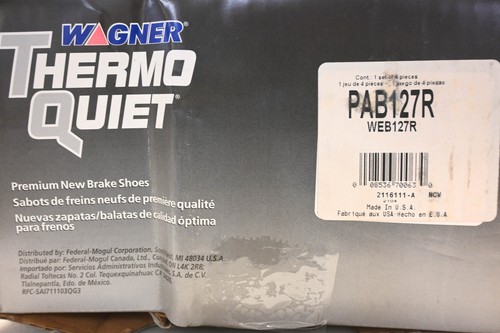 Wagner PAB127R, WEB127R Thermo Quiet Brake Shoe Kit NOS - Picture 3 of 3