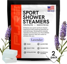 Sport Shower Steamers - Made in USA with Natural Lavender 1 Count Pack of 2 