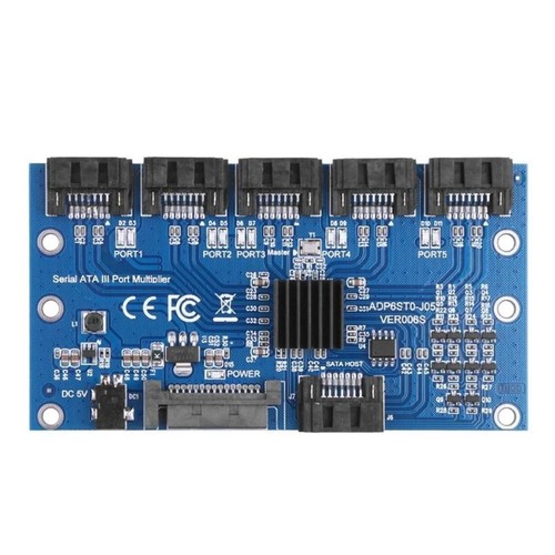 1 To 5 Ports SATA Expansion Card SATA3.0 7PIN Motherboard 6Gbps Riser Card Hub k - Afbeelding 2 van 9