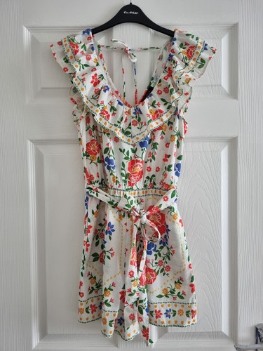 Mono floral de lino Lipsy, talla 10, nuevo, falta etiqueta. - Imagen 2 de 9