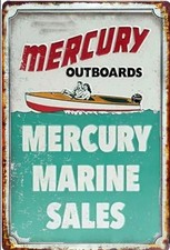Mercury Outboard Motors Vintage Advertising All Metal Tin Sign Up To 12x18