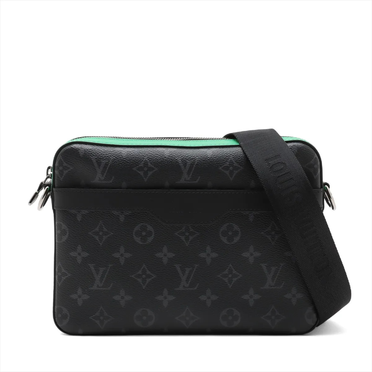 Louis Vuitton Monogram Eclipse trio messenger M26052 black x green There was an 