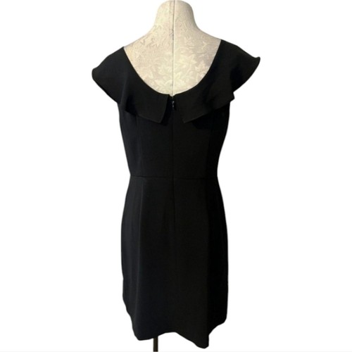 Vestido LOFT Talla 0 Negro Manga Corta Flutter Carrera Iglesia Lavable - Imagen 4 de 11