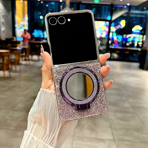 Galvanisierte Glitzer Bling Hülle mit Spiegel Ständer für Samsung Galaxy Z Flip 7 - Bild 6 von 18