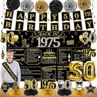 Zirtorei 50th Birthday Decorations for Men, 21pcs Vintage Black Gold 