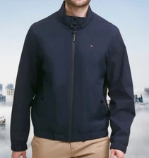 Tommy Hilfiger Men's Bomber Jacket Blue Water Wind Resistant S/M/L XL/XXL New