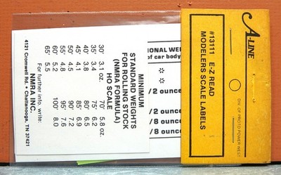 A-LINE PRODUCTS HO SCALE E-Z READ MODELERS SCALE LABELS # 13111