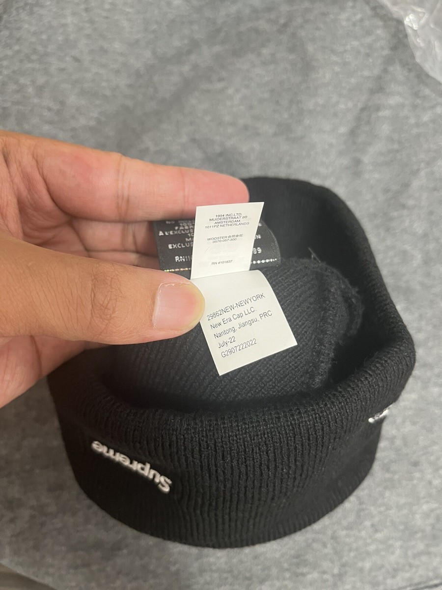 New in Box Supreme New Era S Logo Beanie (FW22) Black | eBay