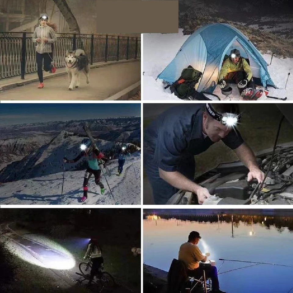 LINTERNA FRONTAL DE CABEZA PARA CAMPING SENDERISMO BICI PESCA LED Impermeable - Imagen 4 de 4