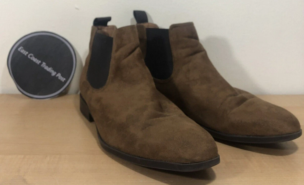 H&amp;M Suede Chelsea Boots Brown Mens Casual Dress Shoes size EUR |