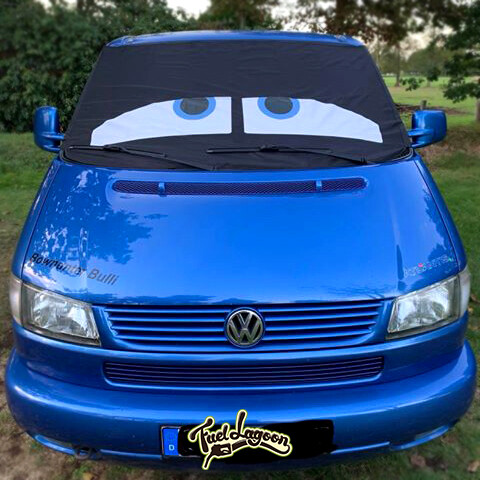 VW T4 Screen Cover Window Curtain Wrap Frost Black Out Blind Blue Eyes Camping - Picture 18 of 20