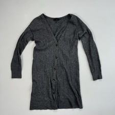 Ann Taylor Women s XS Button Cardigan Wool Grey Lightweight Lounge Casual