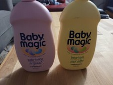  2 Full Large Vintage Baby Magic Baby Lotion  Wash Aloe Original 15oz Mennen